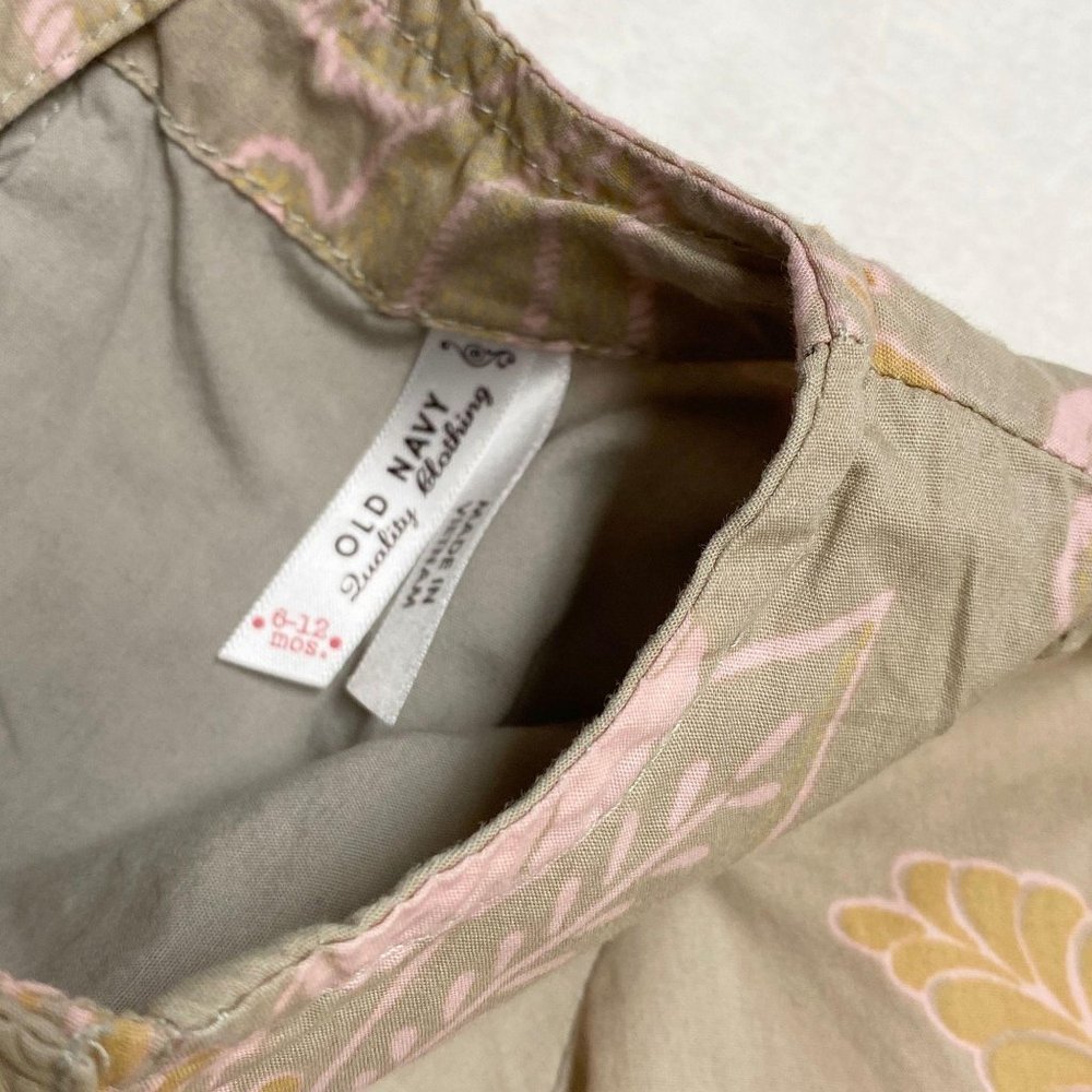 Old Navy minimal beige pink floral dress‎ 6-12 - Picture 2 of 6